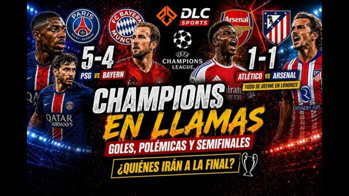 Análisis profundo de las semifinales UEFA Champions League 2026. Crónica del Bayern 4-5 PSG y el empate del Atlético ante Arsenal