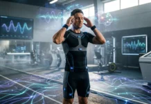 Psicología deportiva y alto rendimiento: El juego mental del éxito Gráfico conceptual de un atleta fusionado con conexiones neuronales, representando el entrenamiento mental y el estado de flujo.