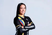 Mariana Pajón lidera Congreso de Deporte Seguro en Colombia Mariana Pajón interviniendo en el Congreso Internacional de Deporte Seguro y Equidad de Género en Colombia.