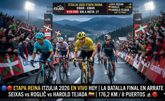Harold Tejada vs Paul Seixas en la Etapa Reina Vuelta al País Vasco Itzulia 2026