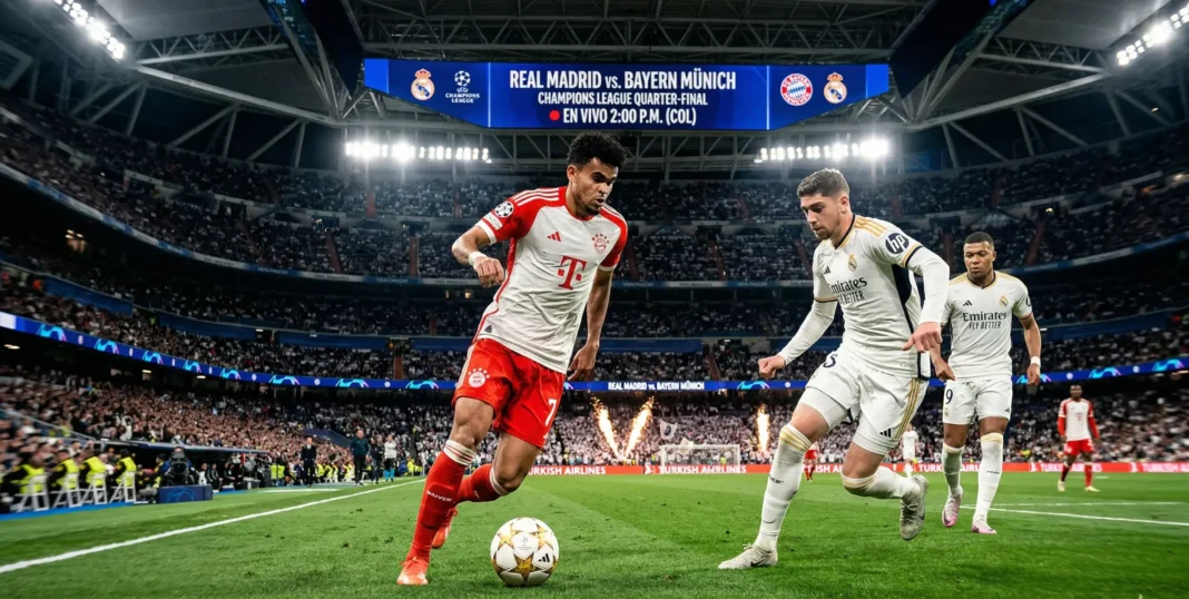 Luis Díaz en el Real Madrid vs Bayern Múnich - Cuartos de Final Champions League 2026.