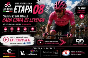 Giro de Italia 2026 en vivo etapa 8: Transmisión y Directo