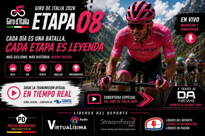 Giro de Italia 2026 en vivo etapa 8: Transmisión y Directo