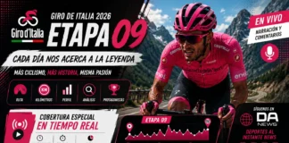 Giro de Italia 2026 etapa 9: Resultados, Tiempos y Clasificación Jonas Vingegaard celebrando en solitario con los brazos en alto tras ganar la etapa 9 del Giro de Italia 2026 en la cima de Corno alle Scale.