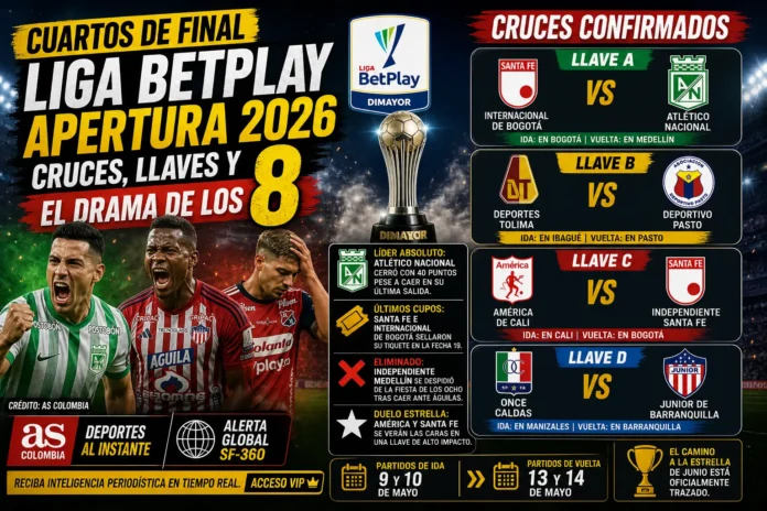 Cuartos de Final Liga BetPlay 2026: Cruces, Fechas y Clasificados