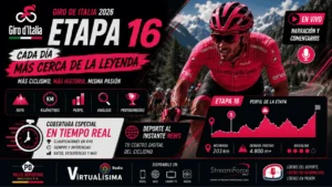 Pelotón de ciclistas ascendiendo los puertos de montaña en la Etapa 16 del Giro de Italia 2026 rumbo a Carì.