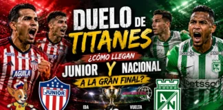 En vivo Junior vs Atlético Nacional Final 2026 Tribunas del Estadio Romelio Martínez colmadas de aficionados durante el partido de ida de la final de fútbol entre Junior y Atlético Nacional