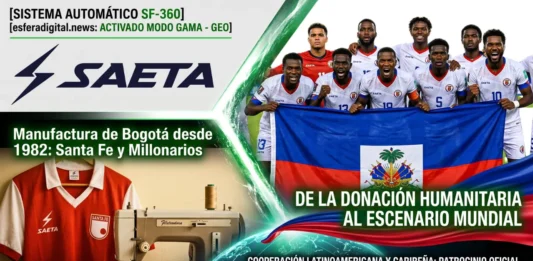Camiseta oficial de la selección de fútbol de Haití confeccionada por la marca bogotana Saeta para el Mundial 2026.