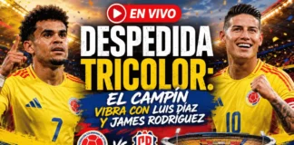 Transmisión en vivo Colombia vs Costa Rica Amistoso 2026 Jugadores de la Selección Colombia abrazados en el Estadio El Campín de Bogotá celebrando antes del viaje al Mundial 2026