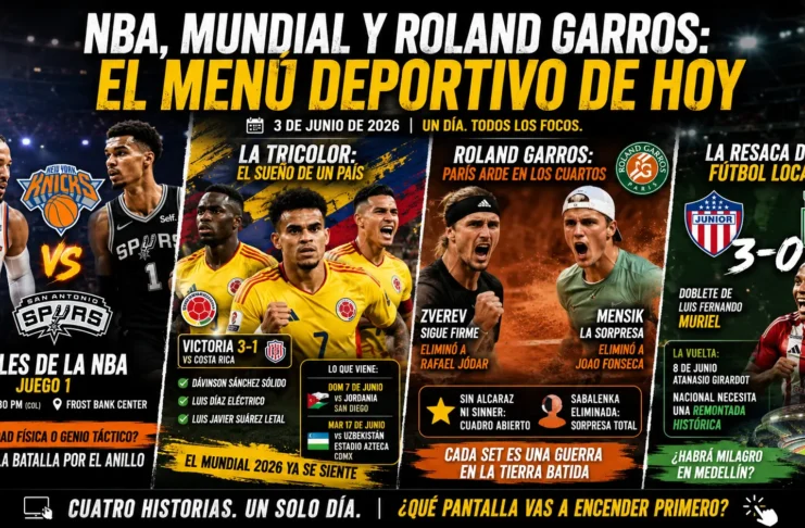 Agenda deportiva 3 de junio de 2026