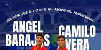 Colombia brilla en gimnasia: Oro y plata en Panamericano 2026 Gimnastas colombianos celebran el oro y plata en Panamericano