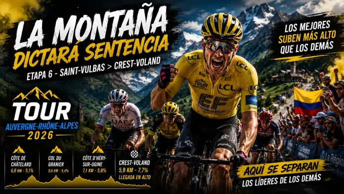 Ciclistas subiendo durante la etapa 6 del Tour Auvergne-Rhône-Alpes 2026