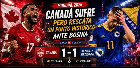 Cyle Larin anotando el gol del empate para Canadá ante Bosnia en el BMO Field