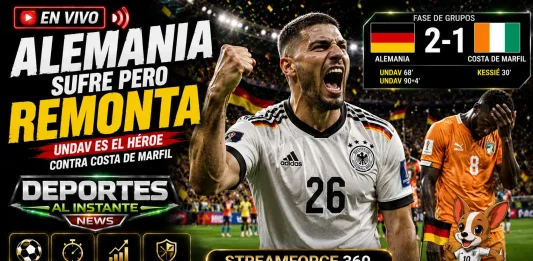 Deniz Undav festejando el gol agónico que le dio el triunfo a Alemania sobre Costa de Marfil