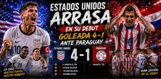 Estados Unidos golea 4-1 a Paraguay en debut del Mundial 2026