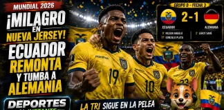 ¡Histórico! Ecuador remonta a Alemania y clasifica a dieciseisavos Gonzalo Plata festejando su anotación que dio el triunfo histórico a Ecuador