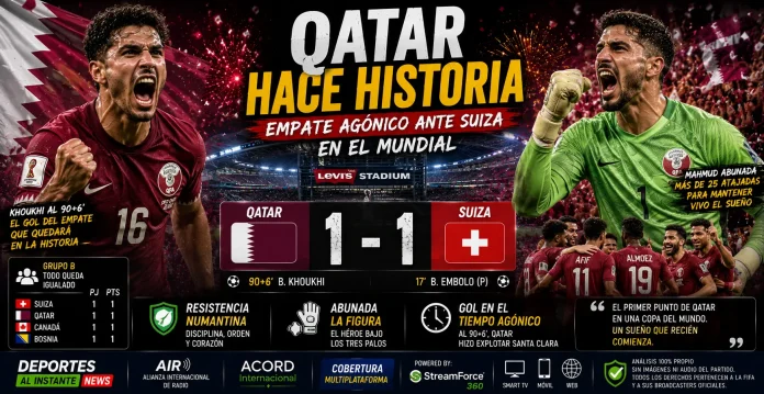 El capitán Boualem Khoukhi celebrando su gol histórico frente a Suiza