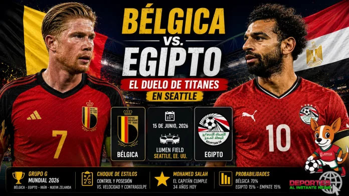 Enfrentamiento entre las figuras de Bélgica y Egipto en el Mundial