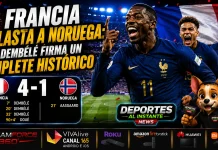 Francia golea 4-1 a Noruega: Dembélé firma triplete histórico Ousmane Dembélé celebra su triplete en el triunfo de Francia sobre Noruega