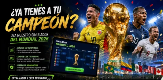 Fanático usando el simulador del Mundial 2026 en Deportes al Instante