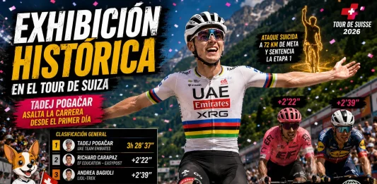 Una jornada vibrante en Locarno. Grégoire brilla en la escapada, mientras Pogačar consolida su dominio en la general del Tour de Suiza.