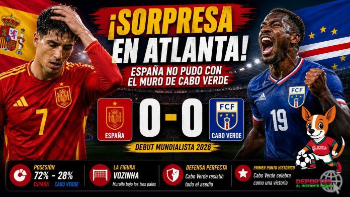 Vozinha siendo la figura del partido España vs Cabo Verde en Atlanta
