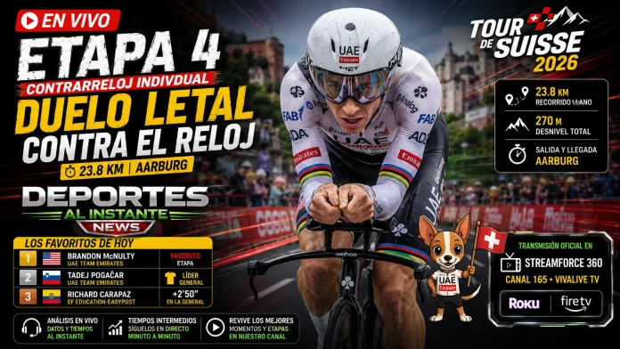 Etapa 4 del Tour de Suisse 2026 en vivo Contrarreloj Aarburg