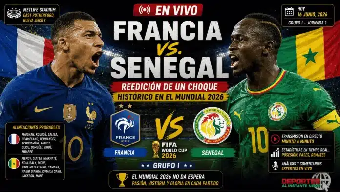 Francia vs Senegal Mundial 2026 MetLife Stadium Nueva Jersey