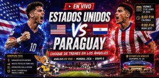 Estados Unidos vs Paraguay en Vivo Análisis Mundial 2026 Panelistas en un set de televisión digital proyectando mapas de calor y pizarras técnicas para el partido entre Estados Unidos y Paraguay de la Copa del Mundo 2026