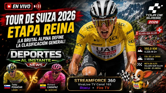 Tour de Suiza 2026 en vivo etapa reina montaña Villars-sur-ollon