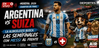 En Vivo Argentina vs Suiza: Análisis de Cuartos de Final Mundial 2026 En Vivo Argentina vs Suiza Lionel Messi liderando a la Selección Argentina contra Suiza en los cuartos de final del Mundial 2026.