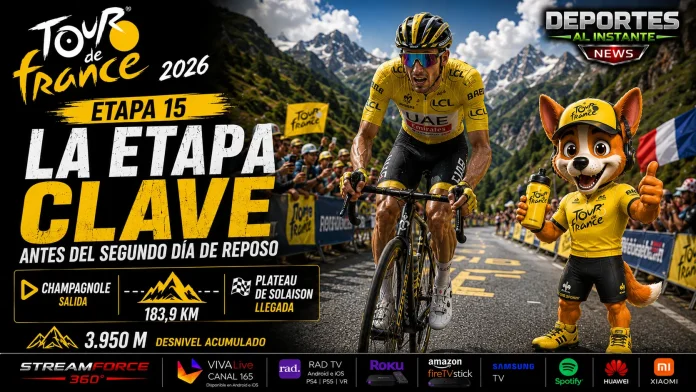 En vivo Etapa 15 Tour de Francia. El pelotón del Tour de Francia ascendiendo las rampas del Plateau de Solaison