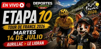 En vivo Etapa 10 Tour de Francia 2026: Batalla volcánica En vivo Etapa 10 Tour de Francia 2026. El pelotón ascendiendo las duras rampas del Puy Mary en una jornada de media montaña.