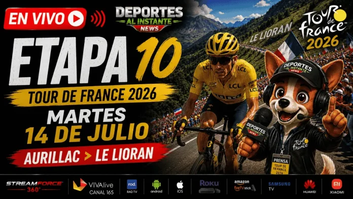 En vivo Etapa 10 Tour de Francia 2026. El pelotón ascendiendo las duras rampas del Puy Mary en una jornada de media montaña.