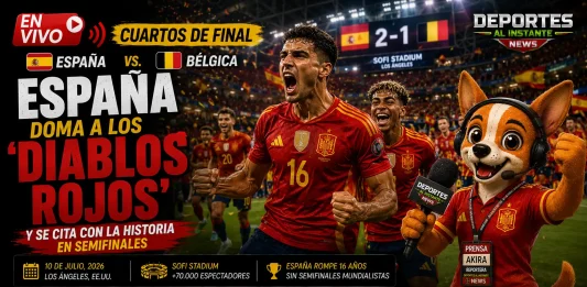 Espana vs Belgica Mundial 2026. España vence 2-1 a Bélgica en un partidazo de cuartos de final