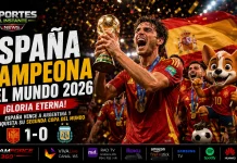 ¡España es campeón del Mundial 2026! Segunda estrella lograda España es campeón del Mundial 2026. Jugadores de la Selección Española celebrando la conquista de la Copa del Mundo 2026 en el MetLife Stadium.
