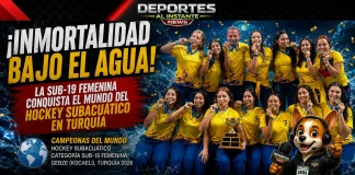 Selección Colombia Sub-19 femenina, campeona mundial de hockey subacuático campeona mundial de hockey subacuático. Integrantes de la Selección Colombia Femenina Sub-19 celebrando el título mundial de hockey subacuático en Turquía.