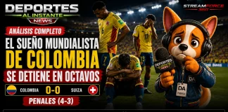 Colombia vs. Suiza: La Tricolor se despide del Mundial 2026 Jugadores de la Selección Colombia lamentando la derrota ante Suiza en el Mundial 2026.