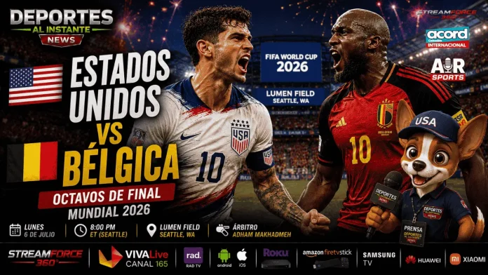 Enfrentamiento entre Estados Unidos y Bélgica en los Octavos de Final del Mundial 2026 en el Lumen Field.